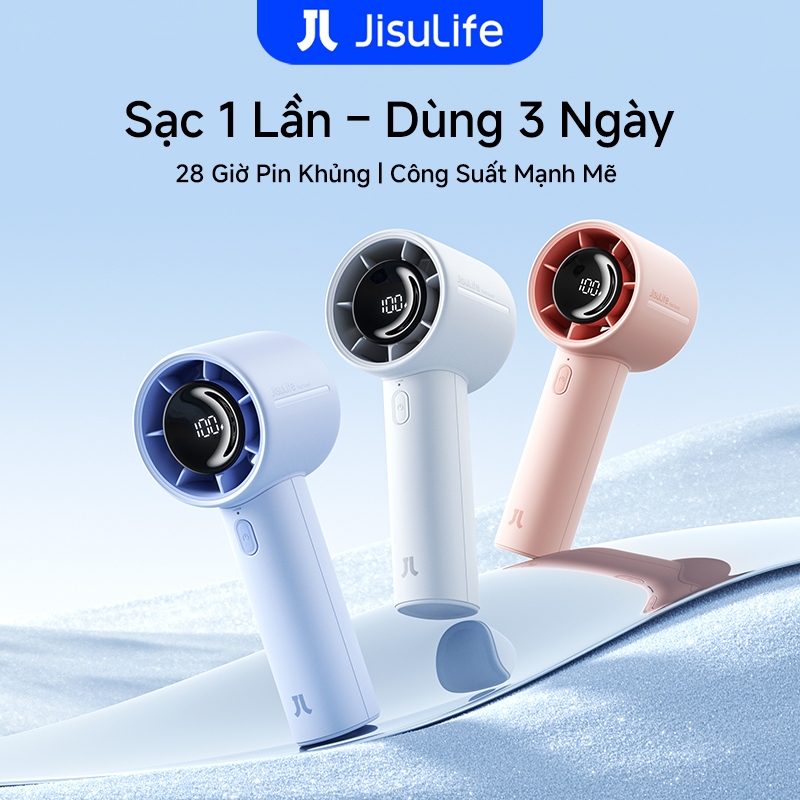 Quạt cầm tay JisuLife 10/10s Mini Dùng 28H Siêu Nhẹ Siêu Nhẹ Gió Mạnh, Cho Học Sinh, Thể Thao, Du Lịch