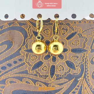 Bông Tai Nữ Titan Xi Mạ Vàng 24K Hạt Tròn Cao Cấp - Khuyên Tai Sang Trọng Trang Sức Hava - HVB165