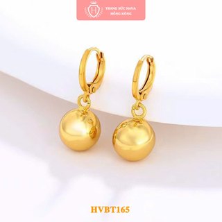 Bông Tai Nữ Titan Xi Mạ Vàng 24K Hạt Tròn Cao Cấp - Khuyên Tai Sang Trọng Trang Sức Hava - HVB165