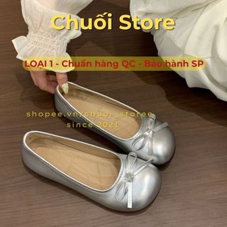 Giày bệt nữ da PU tổng hợp dệt vải đế cao su cao cấp thoải mái êm ái tiểu thư
