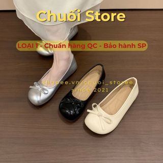 Giày bệt nữ da PU tổng hợp dệt vải đế cao su cao cấp thoải mái êm ái tiểu thư