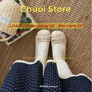 Giày bệt nữ da PU tổng hợp dệt vải đế cao su cao cấp thoải mái êm ái tiểu thư