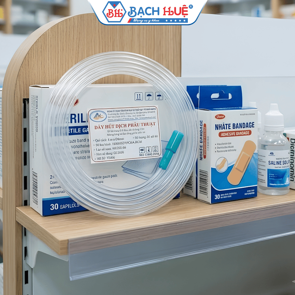 Dây Hút Dịch Phẫu Thuật Nhựa PVC Trong Suốt Nhật Minh 2m và 4m - Ống Mềm Dẻo Chống Gập Đã Tiệt Trùng