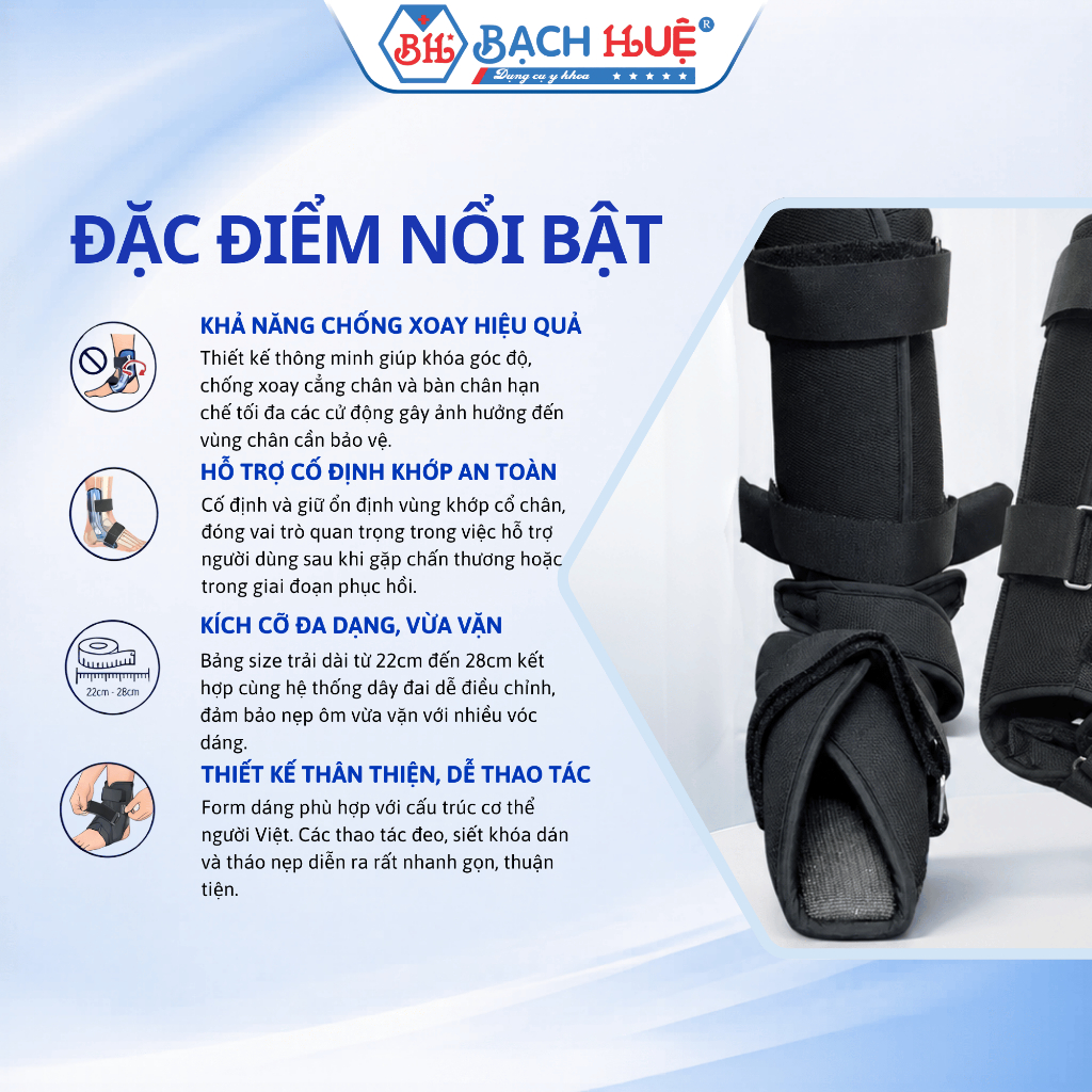 Nẹp Chống Xoay Cổ Chân, Cẳng Chân Chuyên Dụng - Hỗ Trợ Cố Định Và Ổn Định Khớp (Đủ Size)