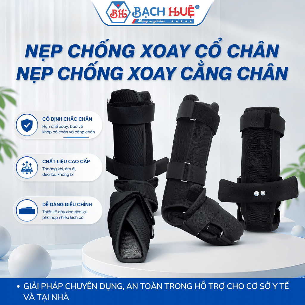 Nẹp Chống Xoay Cổ Chân, Cẳng Chân Chuyên Dụng - Hỗ Trợ Cố Định Và Ổn Định Khớp (Đủ Size)