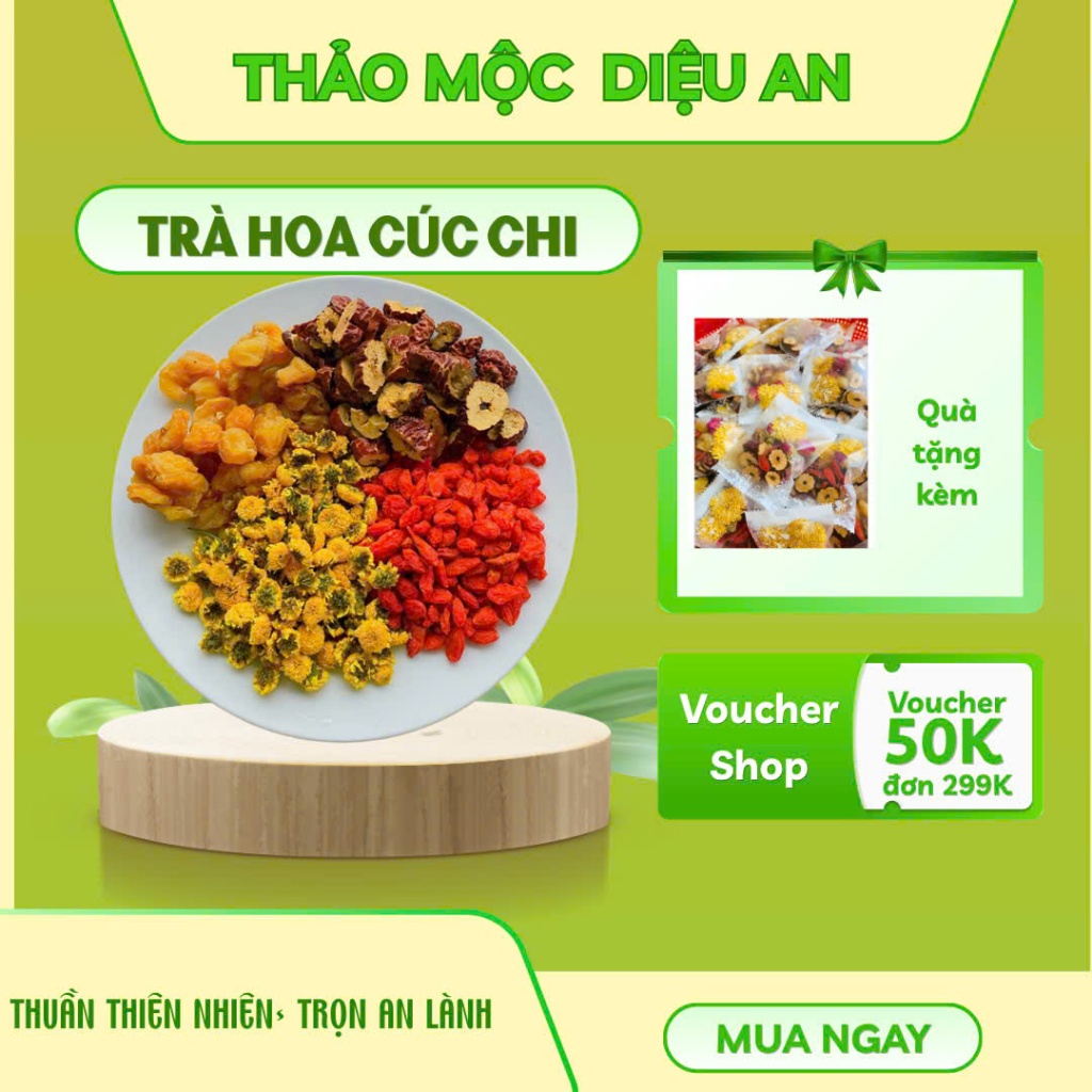 Trà hoa cúc chi táo đỏ kỳ tử- thanh nhiệt ,giải độc,ngủ ngon, đẹp da