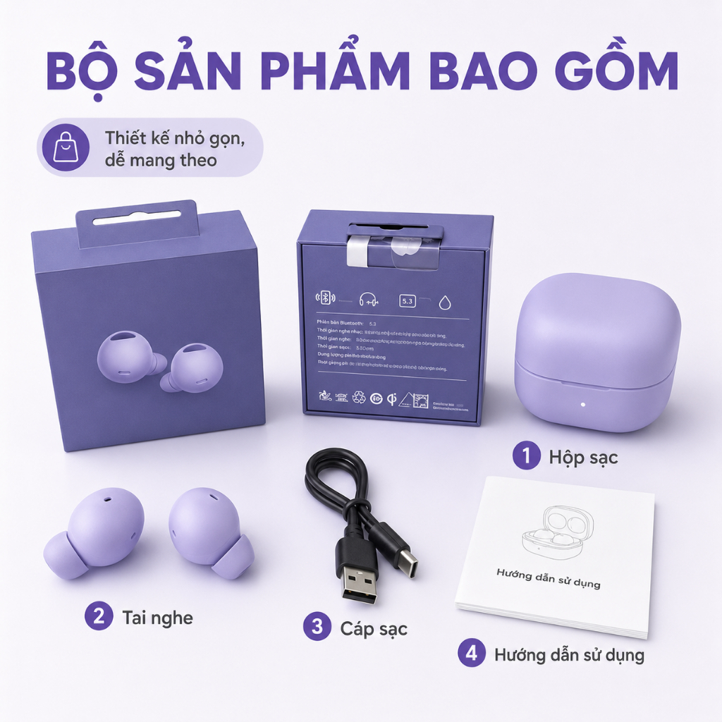 Tai Nghe Bluetooth TWS Không Dây Nhét Tai｜Cảm Ứng Chạm｜Âm Thanh HiFi｜Hộp Sạc Mini