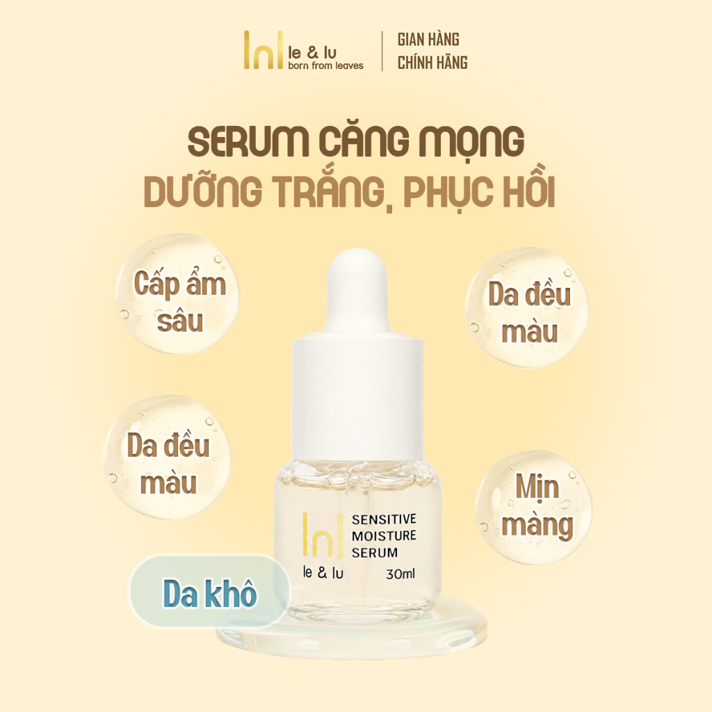 Serum Dưỡng Ẩm Dịu Nhẹ Cho Da Khô & Da Nhạy Cảm Sensitive Moisture Serum Le&Lu 30ml