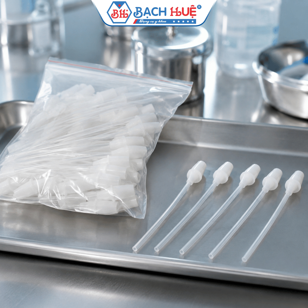Ống Hút Dịch Tai Bằng Nhựa Mềm Dẻo Dùng 1 Lần - Bịch 5 Ống Hút Rửa Tai Vệ Sinh, An Toàn