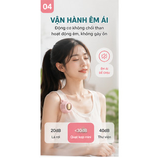 ✨Quạt mini đeo cổ, quạt mini kẹp cổ di động, quạt không cánh xoay 360 độ, kết nối USB.