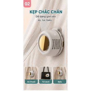✨Quạt mini đeo cổ, quạt mini kẹp cổ di động, quạt không cánh xoay 360 độ, kết nối USB.