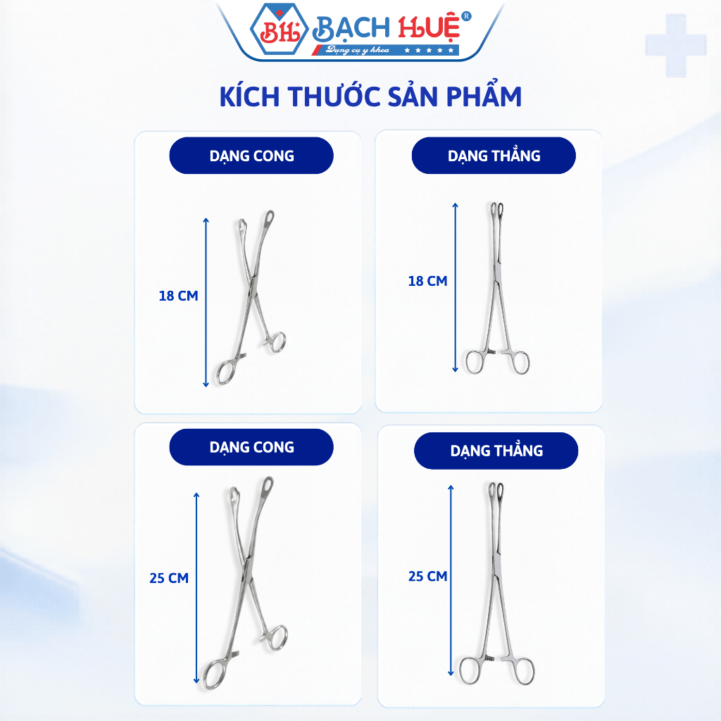 Kẹp Tim Sản Khoa, Pen Tim, Pen Sản Hình Tim Chuyên Dụng Bằng Thép Không Rỉ, Dụng Cụ Gắp Bông Gạc Dai 18cm Và 25cm