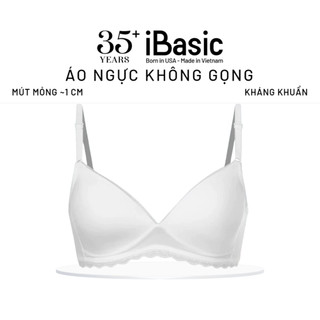 Áo ngực iBasic không gọng mút mỏng phối ren cotton USA kháng khuẩn BRAY052