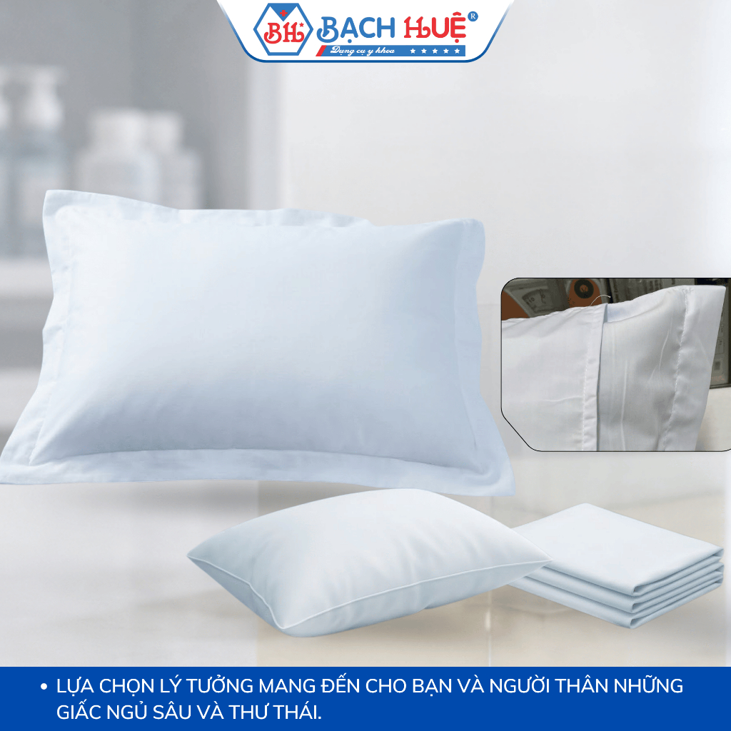 Bộ Vỏ Gối Và Ruột Gối Màu Trắng Vải Kate Mềm Mại (35x50cm / 40x60cm) Dùng Cho Gia Đình, Phòng Khám