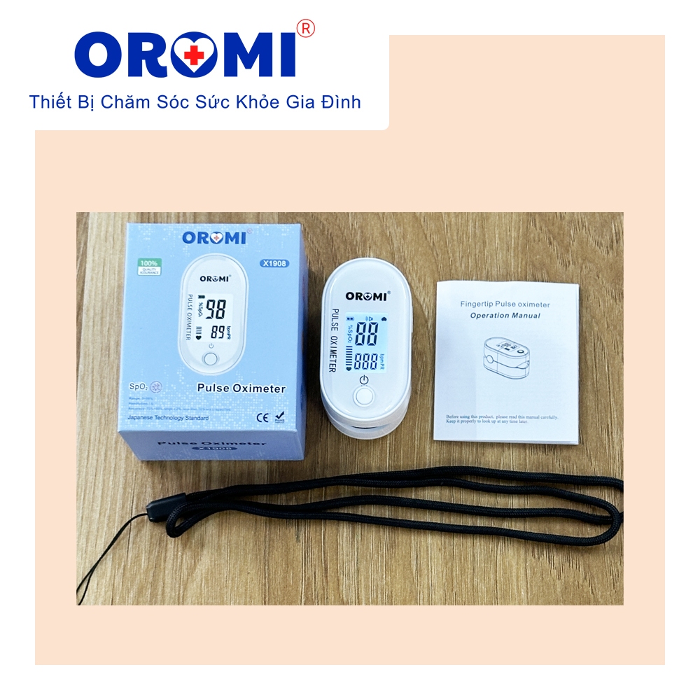 Máy đo SpO2 OROMI X1908 - Đo nồng độ oxy trong máu và nhịp tim qua đầu ngón tay
