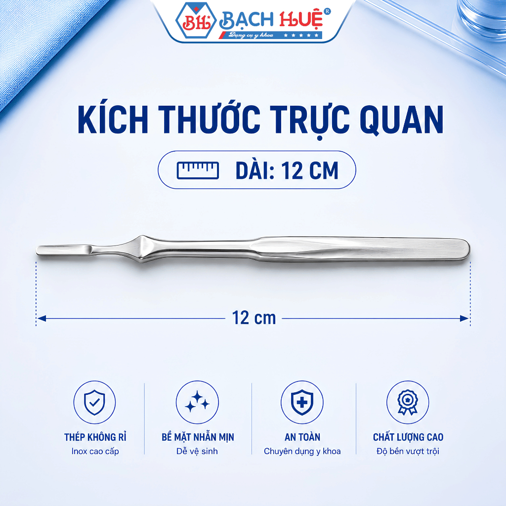 Cán Dao Mổ Số 7 Y Tế Thép Không Rỉ - Cán Cầm Chống Trượt bền chặt, đã tiệt trùng