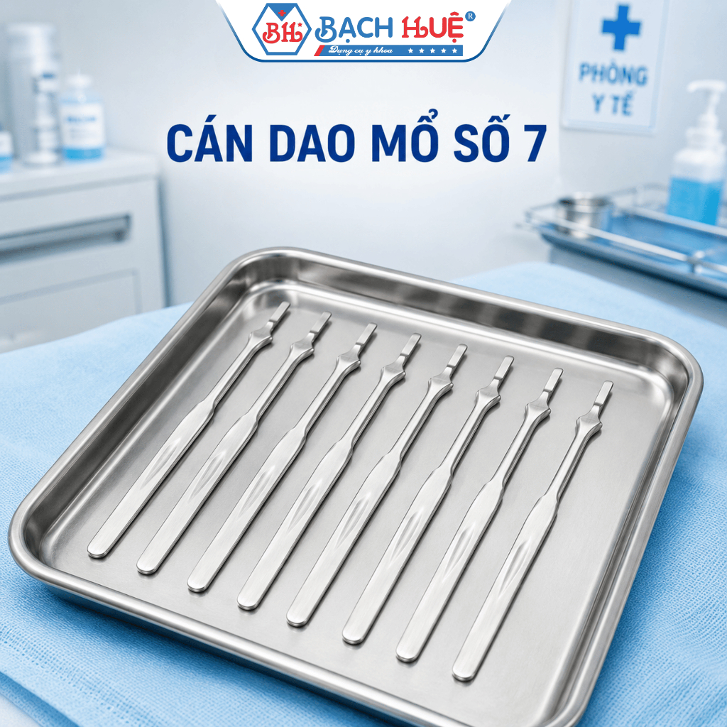 Cán Dao Mổ Số 7 Y Tế Thép Không Rỉ - Cán Cầm Chống Trượt bền chặt, đã tiệt trùng