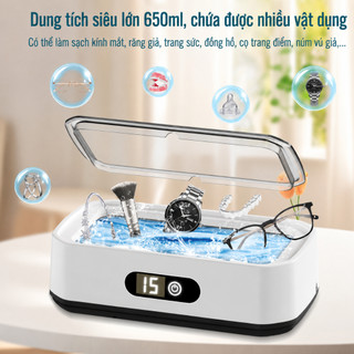 Máy rửa siêu âm máy làm sạch siêu âm máy vệ sinh siêu âm máy rửa trang sức máy rửa kính mắt, tần số 49000Hz làm sạch mạn