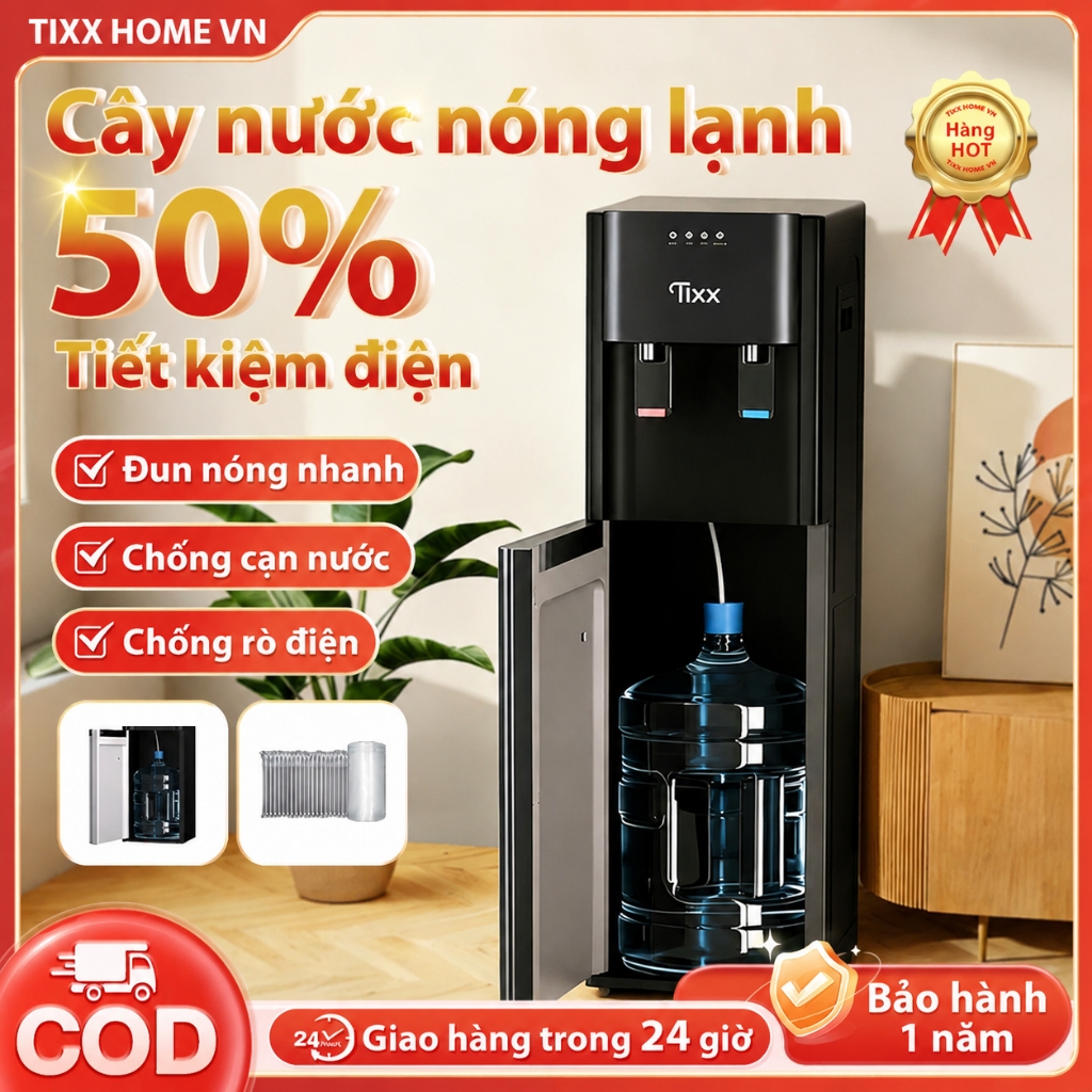 TIXX Cây nước nóng lạnh 500W Máy lọc nước nóng lạnh nạp đáy Hàng chính hãng