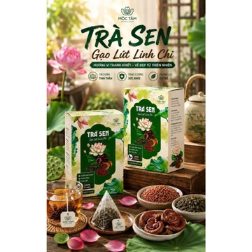 Combo 2 Hộp Trà Sen Gạo Lứt Linh Chi - Trà Thảo Mộc Thanh Mát, Thơm Ngon, Dễ Uống, Phù Hợp Mọi Lứa Tuổi