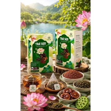 Combo 2 Hộp Trà Sen Gạo Lứt Linh Chi - Hương Sen Thanh Khiết, Gạo Lứt Rang Thơm, Dễ Pha