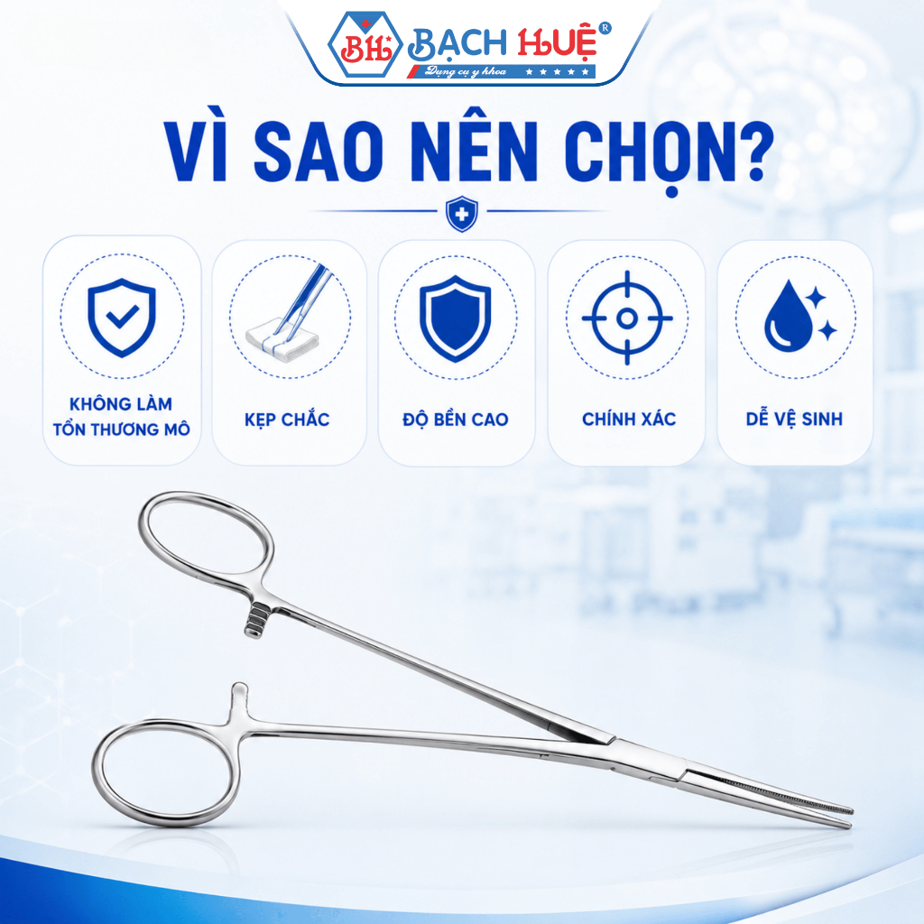 Panh Không Mấu Thẳng Và Cong Inox Y Tế, Kẹp Gắp Bông Gạc Dụng Cụ Phẫu Thuật