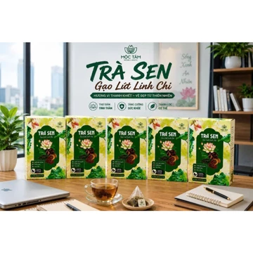 Combo 05 Hộp Trà Sen Gạo Lứt Linh Chi - Trà Thảo Mộc Hương Sen Thanh Mát, Gạo Lứt Rang Thơm, Lựa Chọn Tiết Kiệm