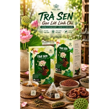 Combo 02 Hộp Trà Sen Gạo Lứt Linh Chi Cao Cấp - Trà Thảo Mộc Hương Sen Tự Nhiên, Gạo Lứt Rang Thơm, Thưởng Thức Mỗi Ngày