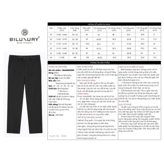 [NEW 2026] Quần Âu Nam 1QAUB603/1QAUT604 Biluxury Form Slimfit Chống Nhăn Co Giãn Chống Bám Bẩn Bền Màu