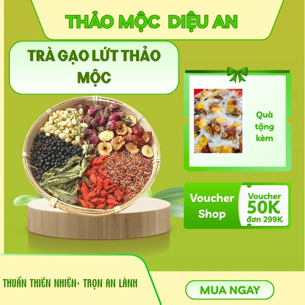 Trà Gạo Lứt Đậu Đen Diệu An - Thảo Mộc Hỗ Trợ Giữ Dáng, Tiêu Hóa Tốt, Lợi Sữa, Thanh Lọc, Đẹp Da