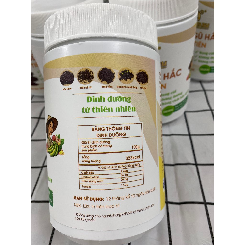 Bột ngũ hắc xứ tiên QNA FARM 500g  không đường, rang củi , bổ thận, dưỡng nhan, duy trì vóc dáng