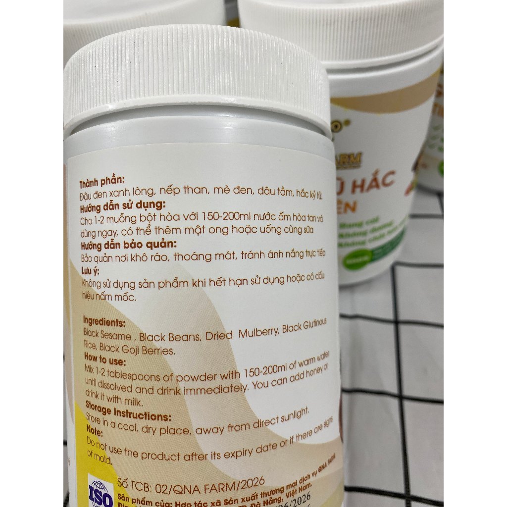 Bột ngũ hắc xứ tiên QNA FARM 500g  không đường, rang củi , bổ thận, dưỡng nhan, duy trì vóc dáng