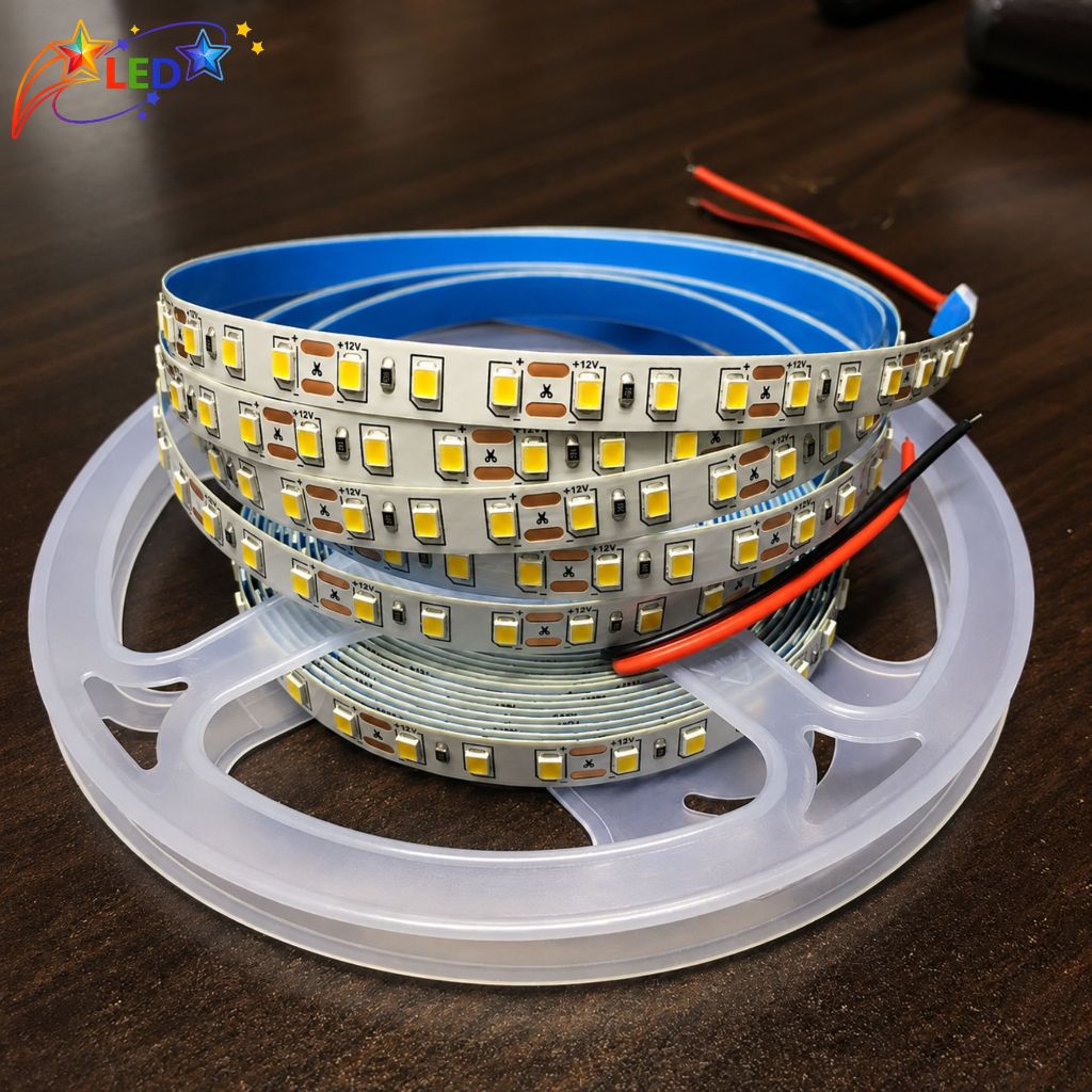 Cuộn LED Dán 12V 2835 120-180-240-320 Mắt 8mm-10mm Cuộn Dài 5 Mét Siêu Sáng Ánh Sáng Đều Mịn Dễ Thi Công