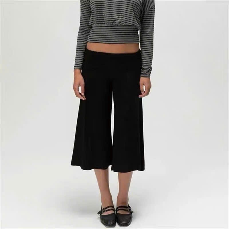 Quần short dáng capri pants màu ghi đen trơn cạp trễ gập basic QJL010 - Tiktik