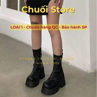 Giày boot nữ da PU tổng hợp dệt vải đế cao su nhẹ chân êm chân thoải mái dễ chịu