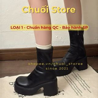 Giày boot nữ da PU tổng hợp dệt vải đế cao su nhẹ chân êm chân thoải mái dễ chịu