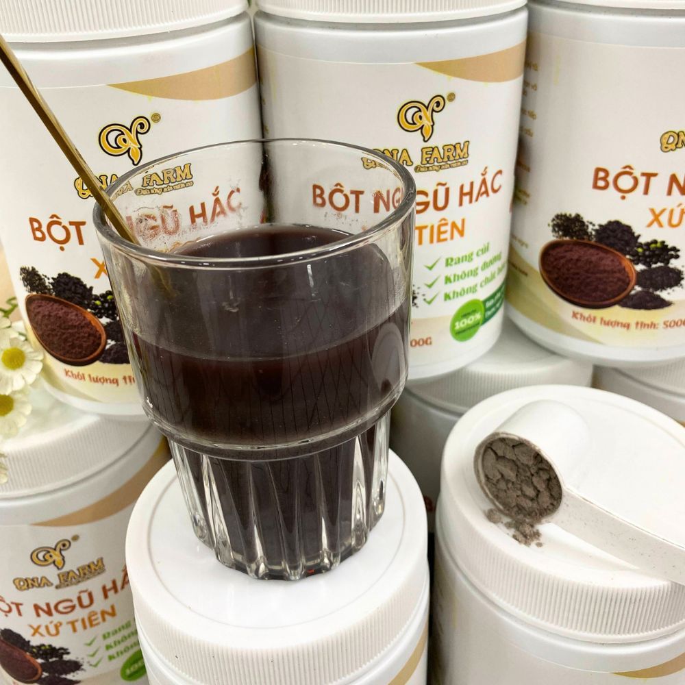 Bột ngũ hắc xứ tiên QNA FARM 500g  không đường, rang củi , bổ thận, dưỡng nhan, duy trì vóc dáng