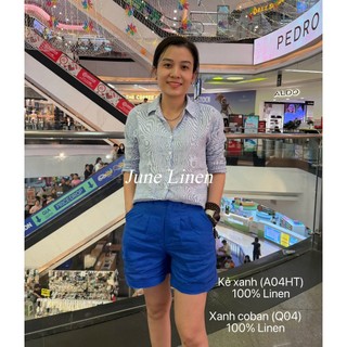 JUNE LINEN Q04- Quần short LINEN TƯNG PREMIUM, 17 MÀU Fullsize.