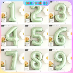 Bong Bóng Nhôm Số Tuổi Size 70 cm | 32 Inchs Màu Xanh Lá, Xanh Bơ Nhà Bo Trang Trí Sinh Nhật, Party