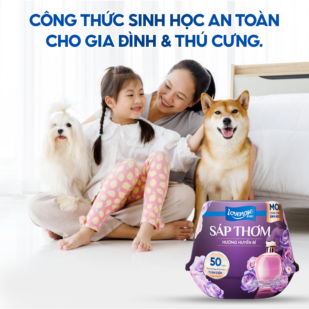 Sáp Thơm Phòng Lovenose Lan Tỏa Hương Thơm Ngát 50 Ngày, Khử Mùi Toàn Diện 230g