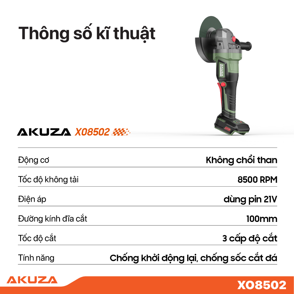 Thân máy mài X08502, động cơ lõi đồng, tính năng chống sốc đá, điều chỉnh 3 tốc độ