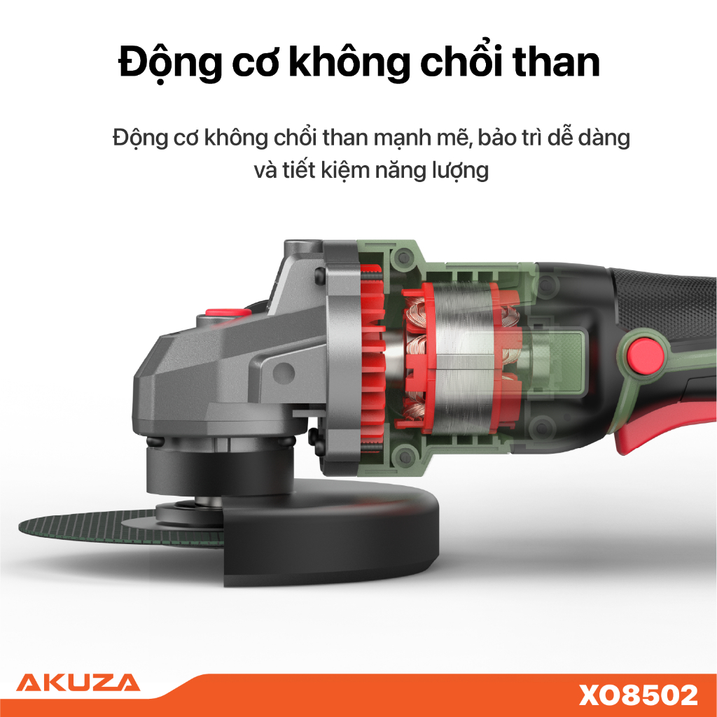 Thân máy mài X08502, động cơ lõi đồng, tính năng chống sốc đá, điều chỉnh 3 tốc độ