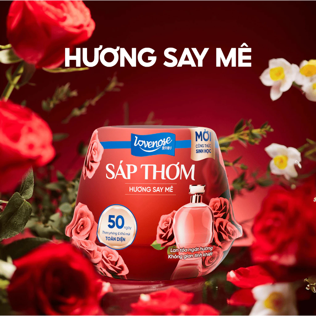 Sáp Thơm Phòng Lovenose Lan Tỏa Hương Thơm Ngát 50 Ngày, Khử Mùi Toàn Diện 230g
