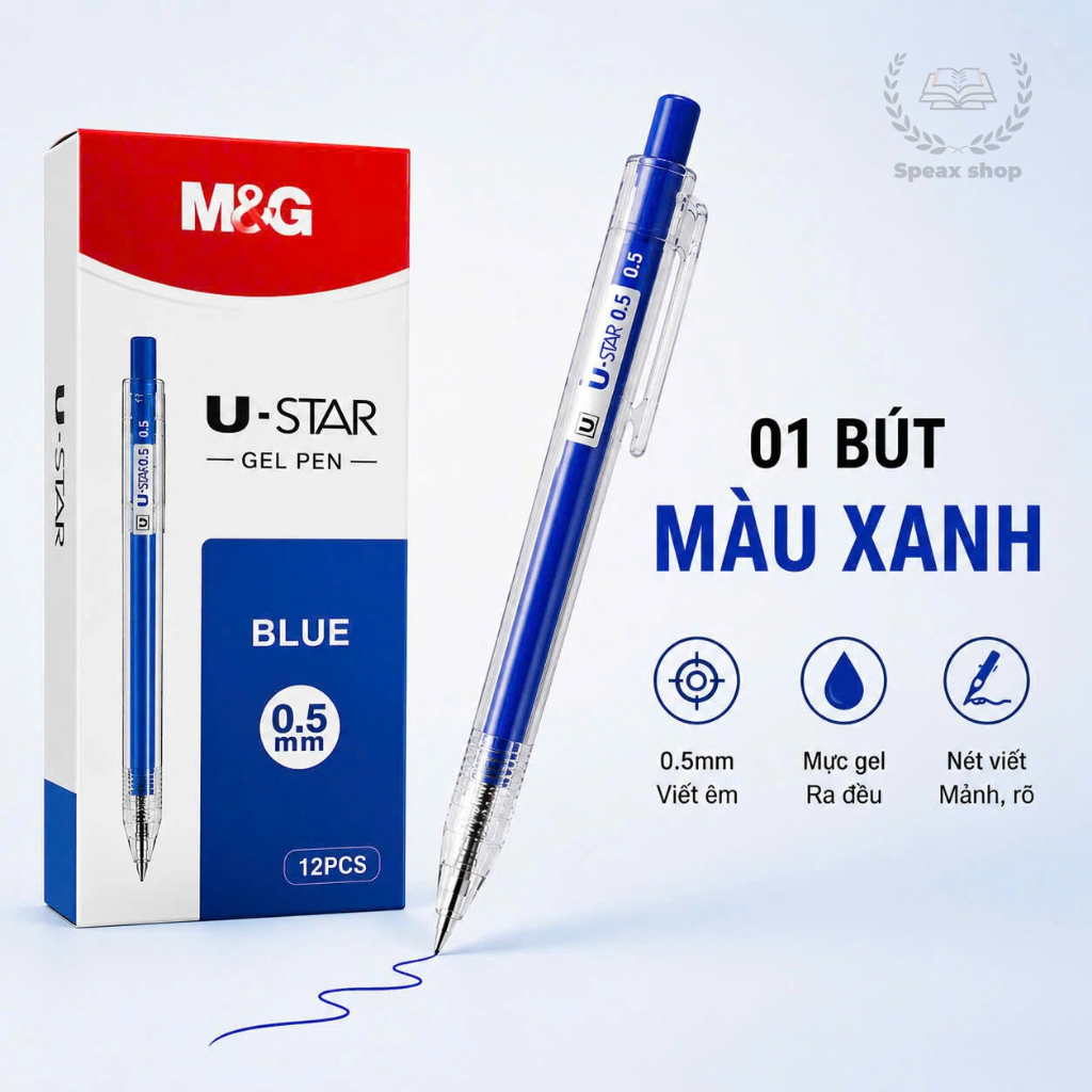 [🔥12 MÀU 2026] Bút Bi Nước Mực Gel Bấm Nhiều Màu Nhanh Khô 0.5mm M&G-Viết Bi Học Sinh Văn Phòng Mực Đều 87977