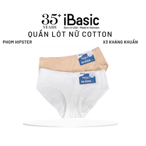 Pack 2 combo quần lót nữ cotton USA kháng khuẩn cao cấp lưng vừa iBasic PANW172-PA2