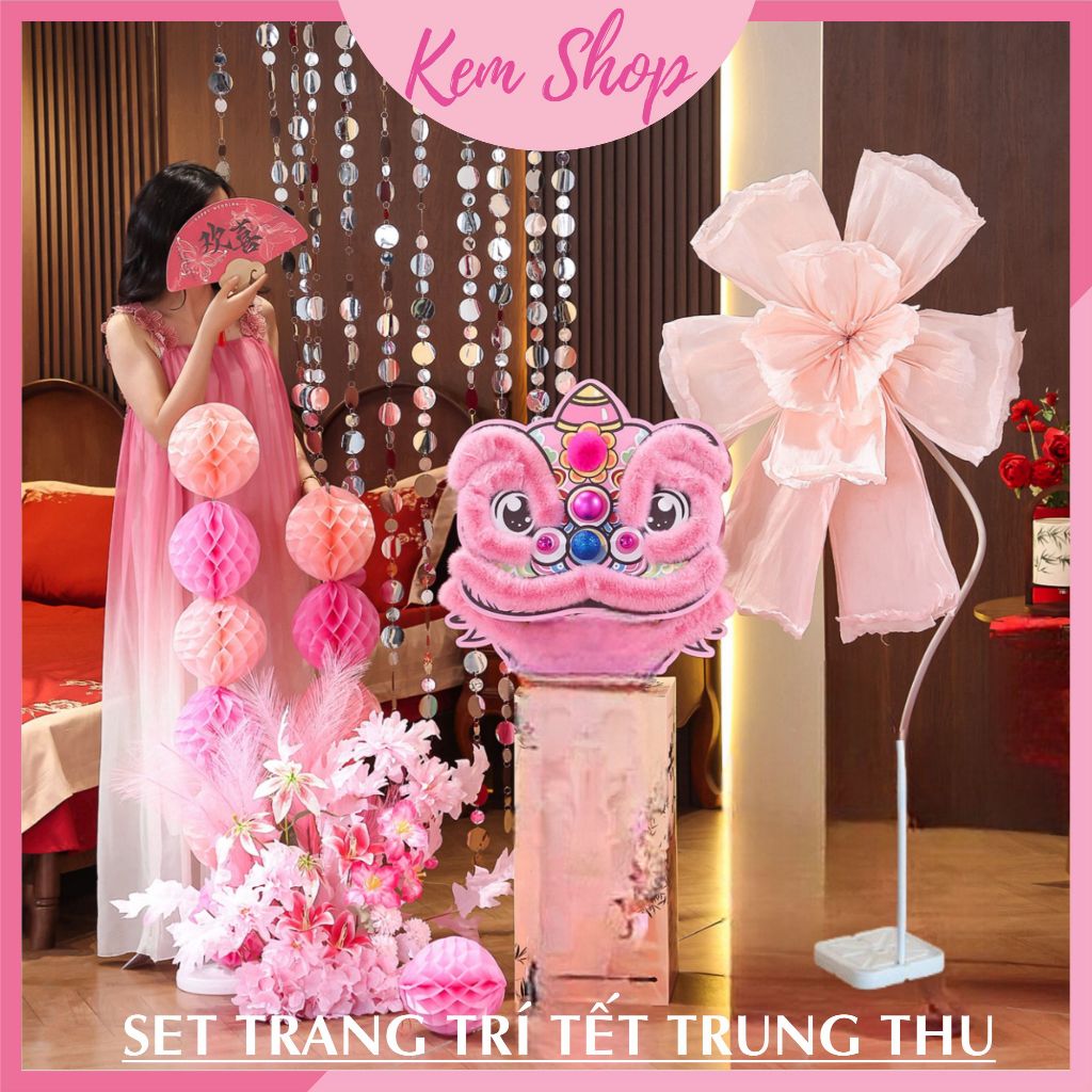 Set trang trí Tết Trung Thu đầy đủ phụ kiện phong cách truyền thống - Kem Shop K354
