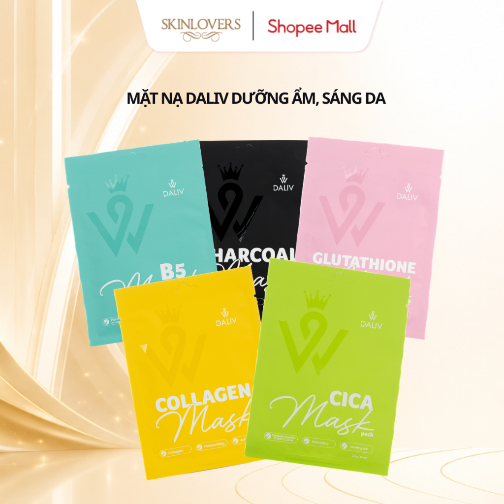 Mặt nạ giấy Daliv Hàn Quốc tinh chất sáng da, mask sạch lỗ chân lông giúp dưỡng ẩm, đều màu da 27g