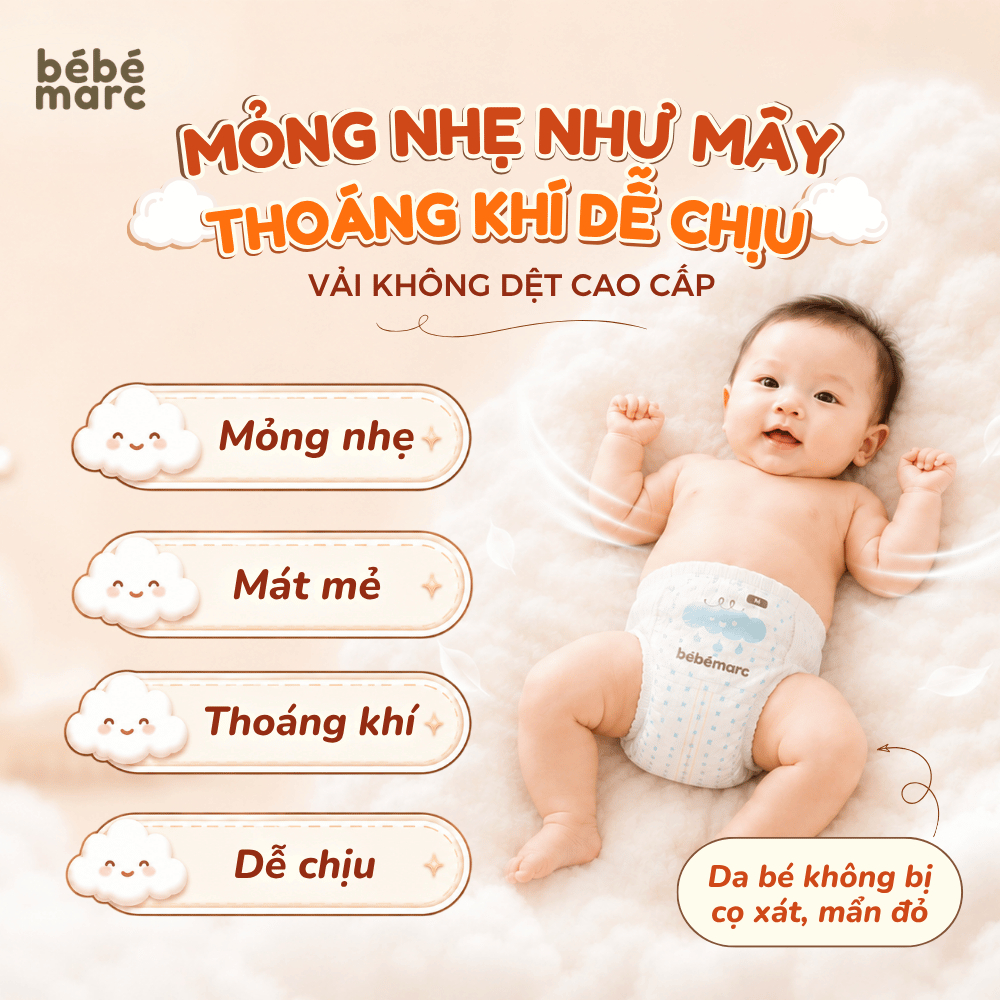 Tã Quần/Dán Dành Cho Bé Từ Sơ Sinh bébémarc - Siêu Mềm, Mỏng Nhẹ - Nhiều Loại, Nhiều Size