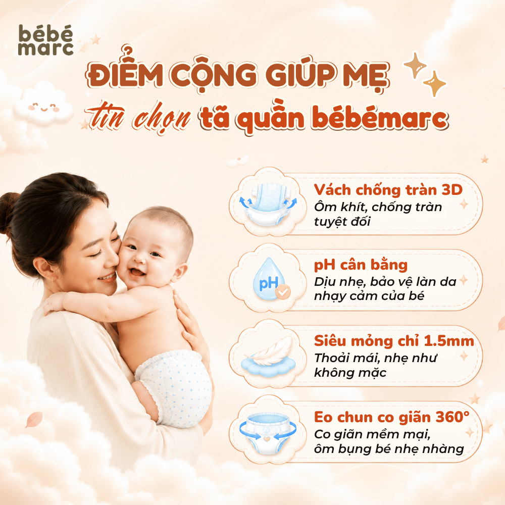 Tã Quần/Dán Dành Cho Bé Từ Sơ Sinh bébémarc - Siêu Mềm, Mỏng Nhẹ - Nhiều Loại, Nhiều Size
