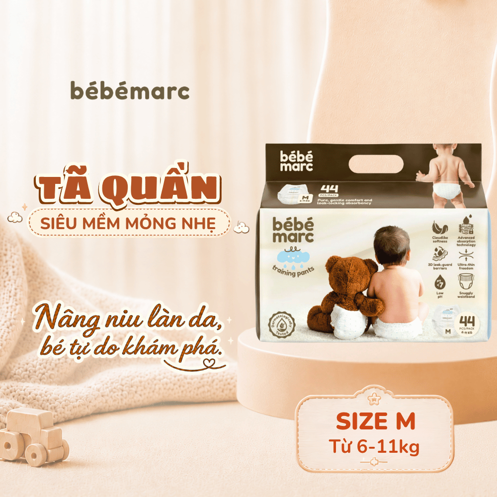 Tã Quần/Dán Dành Cho Bé Từ Sơ Sinh bébémarc - Siêu Mềm, Mỏng Nhẹ - Nhiều Loại, Nhiều Size